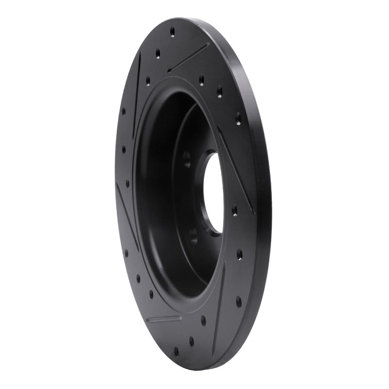 R1 Concepts R1 12-18 Ford Focus Rear Right Drilled & Slotted Black Brake Rotor