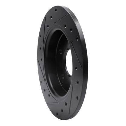 R1 Concepts R1 12-18 Ford Focus Rear Right Drilled & Slotted Black Brake Rotor