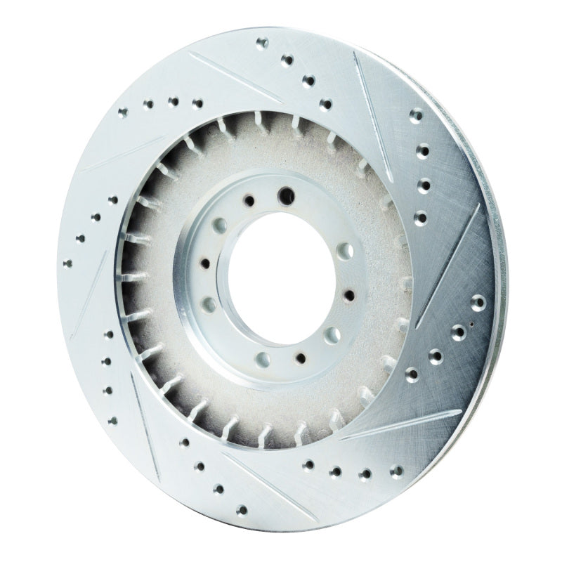 R1 Concepts R1 98-04 Mitsubishi Montero Front Left Drilled & Slotted Silver Brake Rotor