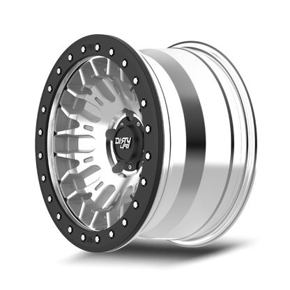 Dirty Life DT-3 17X9 5x127 -38 Offset - Machined Finish w/ Simulated Beadlock