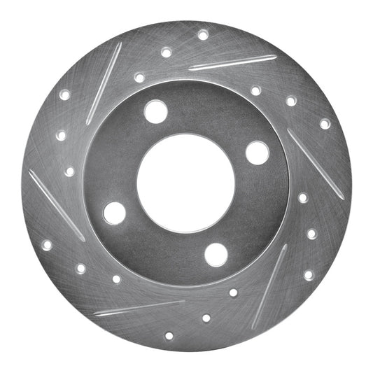 R1 Concepts R1 82-98 Audi Cabriolet Rear Left Drilled & Slotted Silver Brake Rotor