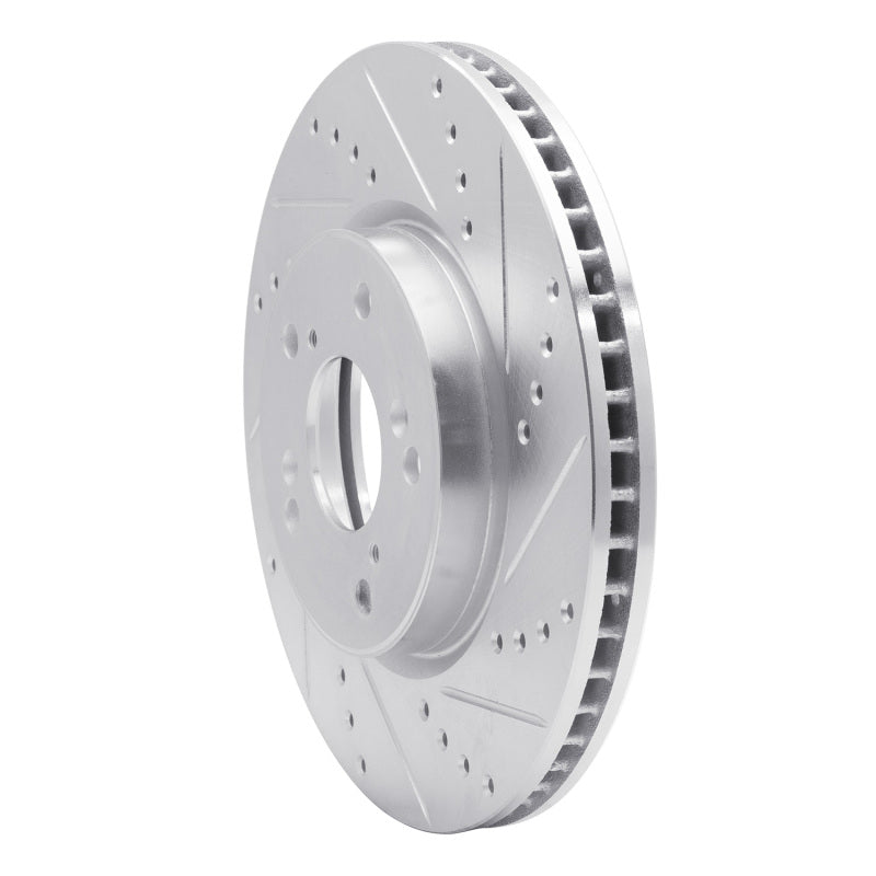 R1 Concepts R1 13-22 Honda Accord Sedan Front Right Drilled & Slotted Silver Brake Rotor