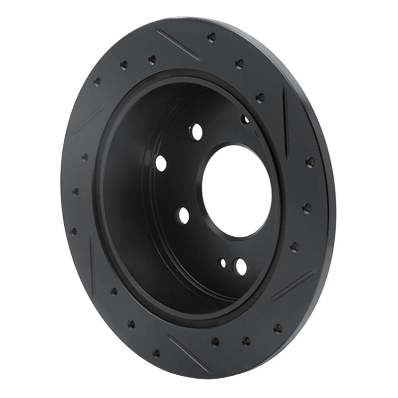R1 Concepts R1 04-12 Mitsubishi Eclipse Rear Left Drilled & Slotted Black Brake Rotor