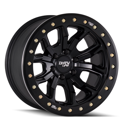 Dirty Life 9303 DT-1 17x9 / 8x170 BP / -12mm Offset / 130.8mm Hub Matte Black Wheel- Beadlock