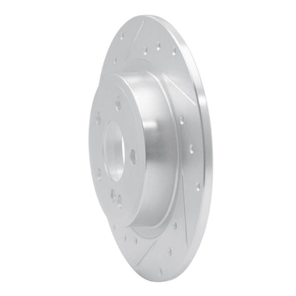 R1 Concepts R1 14-20 Infiniti QX30 Rear Left Drilled & Slotted Silver Brake Rotor
