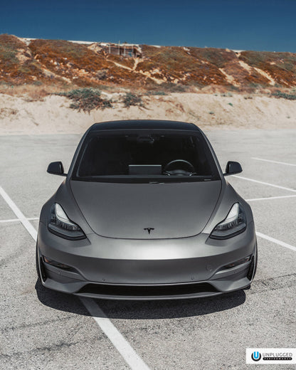 UNPLUGGED PERFORMANCE UP-M3-302-5.1 ASCENSION FRONT FASCIA SYSTEM, PAINTED MIDNIGHT SILVER PMNG FOR TESLA MODEL 3