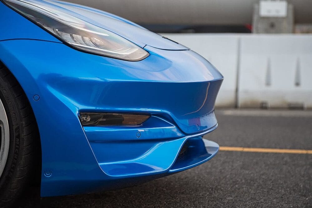 UNPLUGGED PERFORMANCE UP-M3-302-3.1 ASCENSION FRONT FASCIA - OPTIONAL FRONT DIFFUSER, DRY CARBON, RAW FOR TESLA MODEL 3