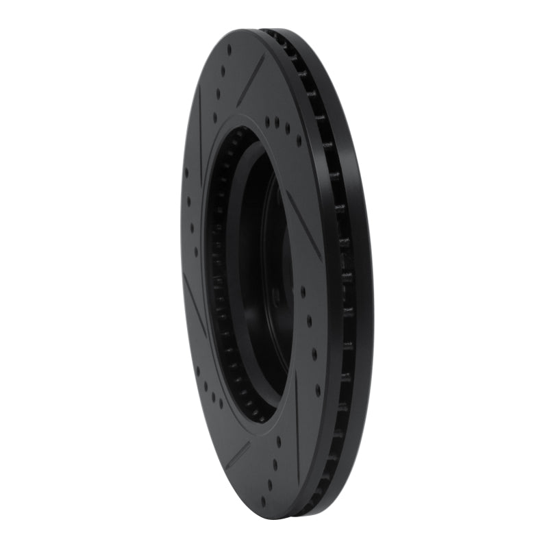 R1 Concepts R1 11-19 Nissan Juke Front Right Drilled & Slotted Black Brake Rotor