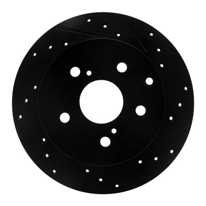 R1 Concepts R1 09-13 Pontiac Vibe Rear Right Drilled & Slotted Black Brake Rotor