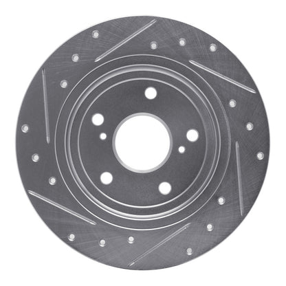 R1 Concepts R1 07-14 Suzuki SX4 Rear Right Drilled & Slotted Silver Brake Rotor