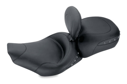 Mustang Motorcycle Mustang 97-07 Harley Rd King,06-07 Str Glide,00-05 Eagle Solo Seat w /DBR Black Pearls - Black