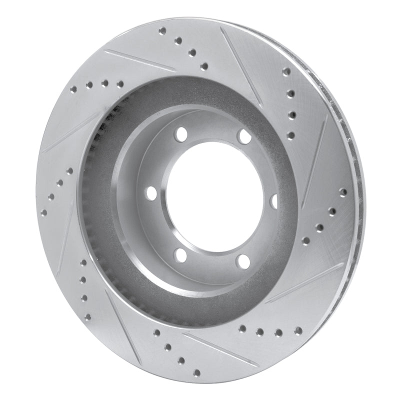 R1 Concepts R1 03-09 Lexus GX470 Front Left Drilled & Slotted Silver Brake Rotor