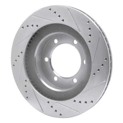 R1 Concepts R1 03-09 Lexus GX470 Front Left Drilled & Slotted Silver Brake Rotor