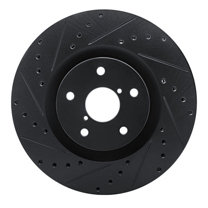R1 Concepts R1 -23 Subaru Ascent Front Left Drilled & Slotted Black Brake Rotor
