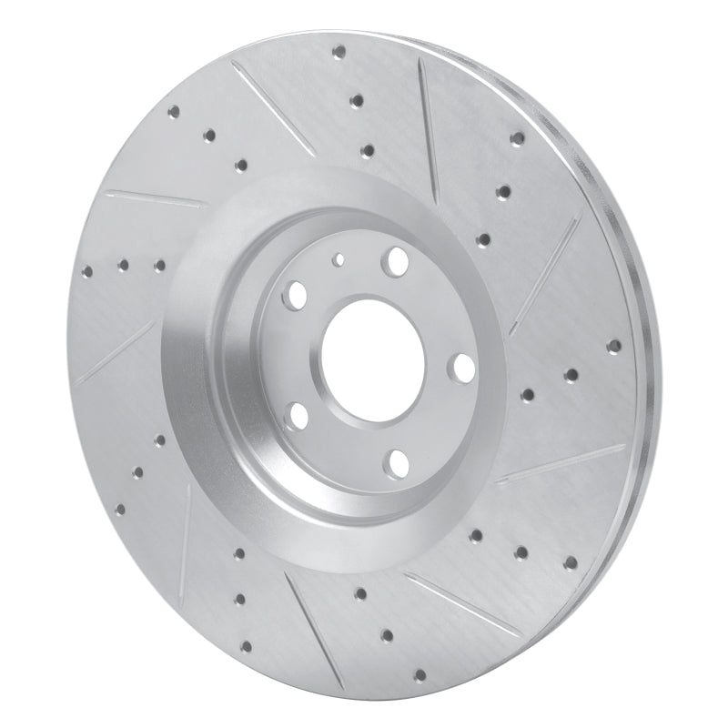 R1 Concepts R1 12-15 Audi TTS Quattro Front Left Drilled & Slotted Silver Brake Rotor