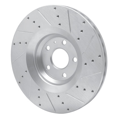 R1 Concepts R1 12-15 Audi TTS Quattro Front Left Drilled & Slotted Silver Brake Rotor