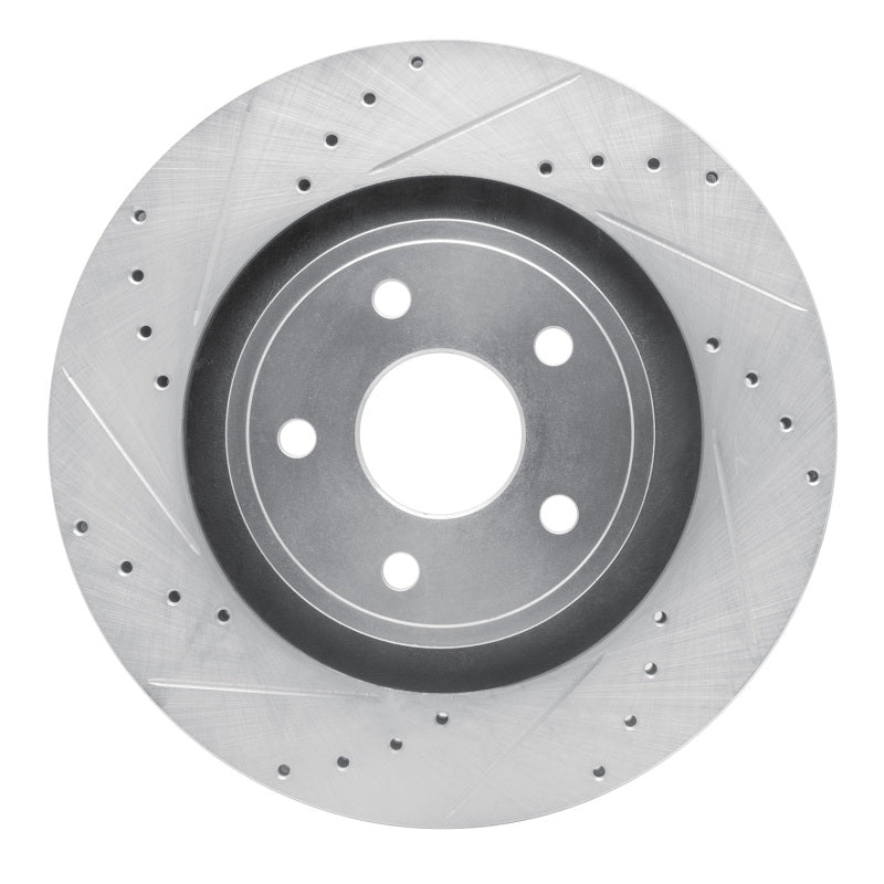 R1 Concepts R1 06-10 Jeep Grand Cherokee Front Left Drilled & Slotted Silver Brake Rotor