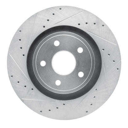 R1 Concepts R1 06-10 Jeep Grand Cherokee Front Left Drilled & Slotted Silver Brake Rotor