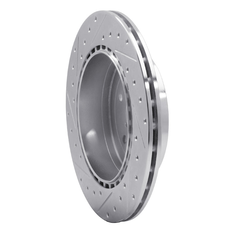 R1 Concepts R1 08-20 Subaru WRX STI Rear Right Drilled & Slotted Silver Brake Rotor