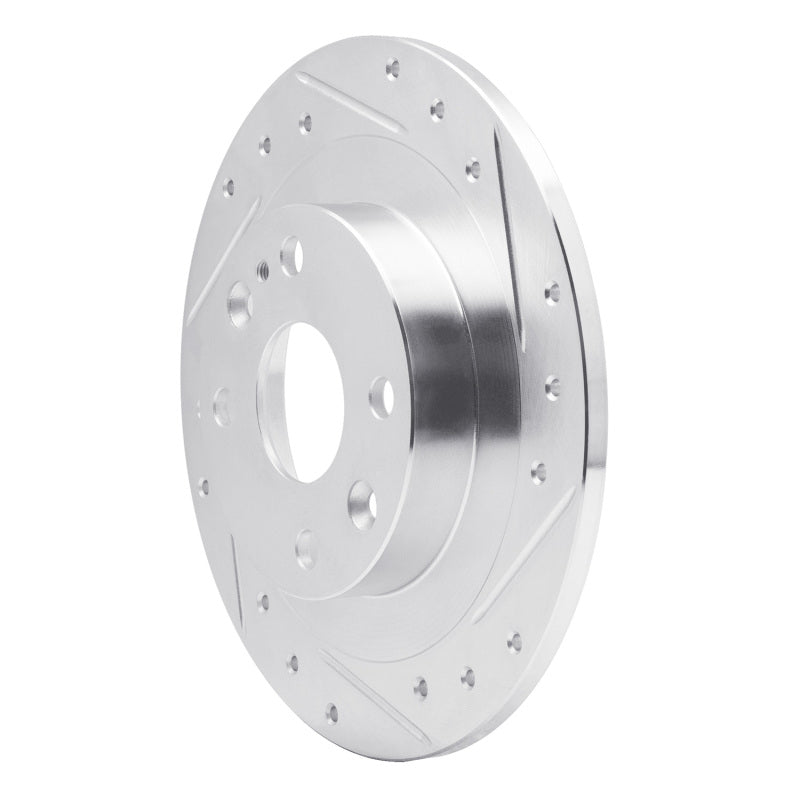 R1 Concepts R1 90-03 Ford Escort Rear Right Drilled & Slotted Silver Brake Rotor