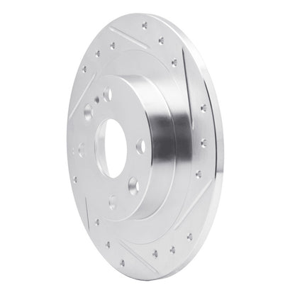 R1 Concepts R1 90-03 Ford Escort Rear Right Drilled & Slotted Silver Brake Rotor