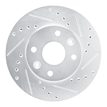 R1 Concepts R1 94-00 Kia SPECTRA Front Right Drilled & Slotted Silver Brake Rotor