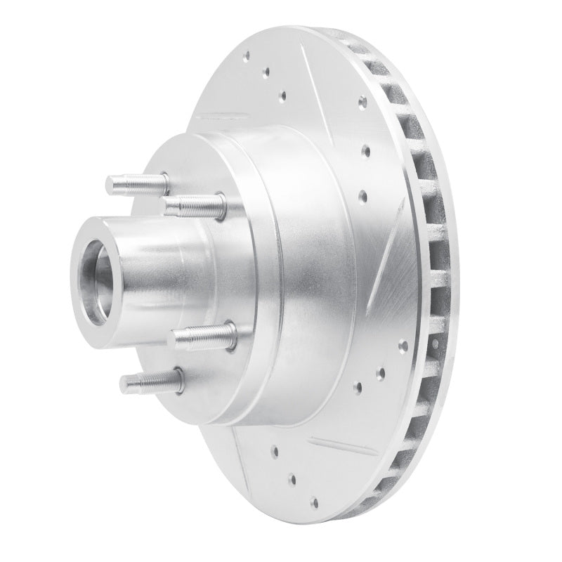R1 Concepts R1 90-91 Ford Country Squire Front Right Drilled & Slotted Silver Brake Rotor