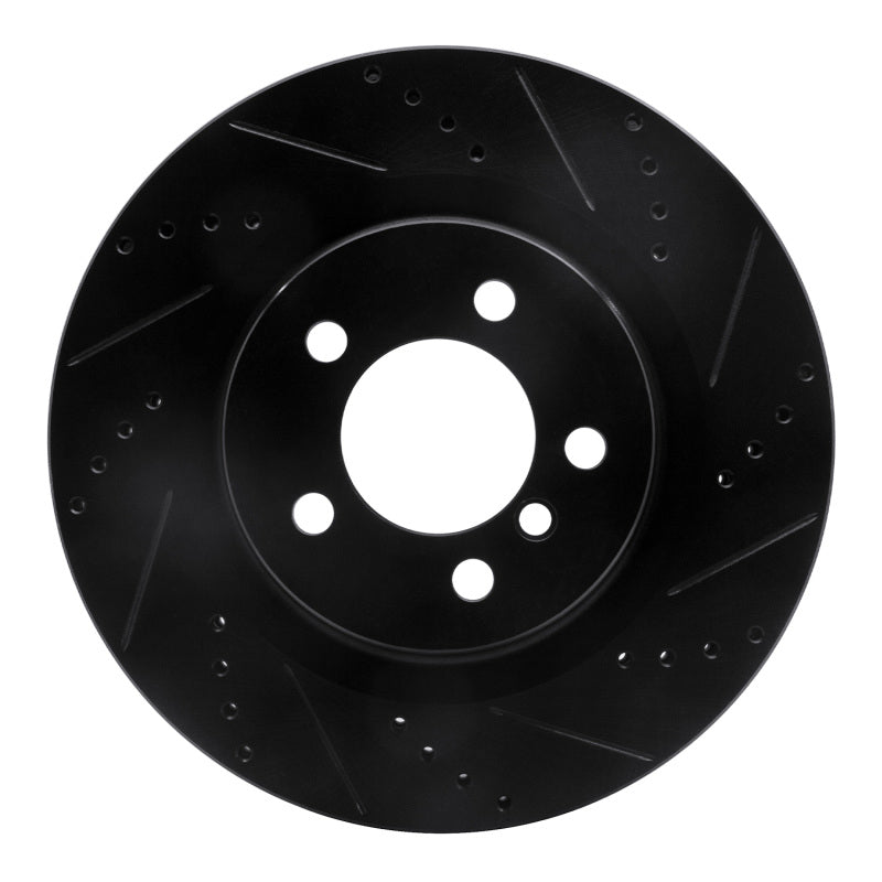 R1 Concepts R1 06-09 Land Rover Range Rover Front Right Drilled & Slotted Black Brake Rotor