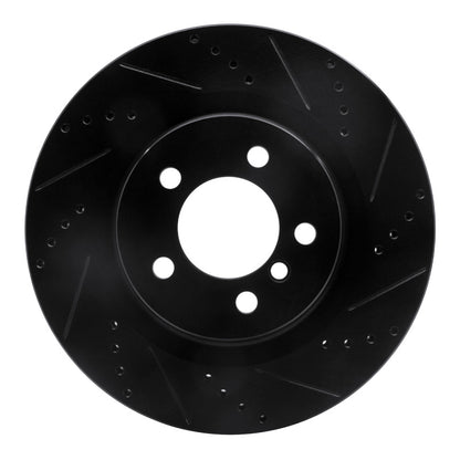 R1 Concepts R1 06-09 Land Rover Range Rover Front Right Drilled & Slotted Black Brake Rotor