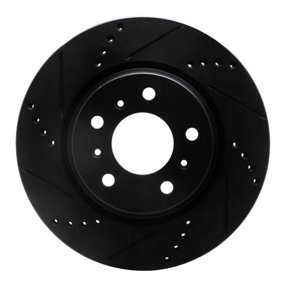 R1 Concepts R1 04-09 Buick Allure Front Left Drilled & Slotted Black Brake Rotor