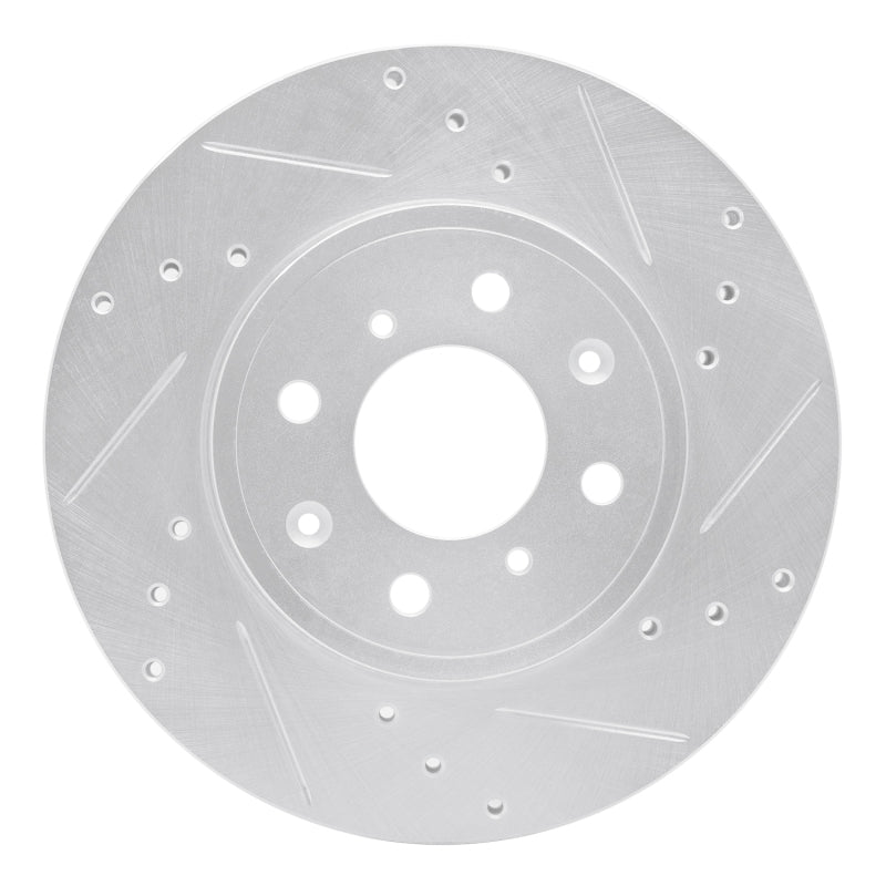 R1 Concepts R1 15-20 Honda Fit (Mexico) Front Right Drilled & Slotted Silver Brake Rotor