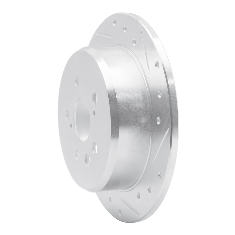 R1 Concepts R1 88-91 Toyota Camry Rear Right Drilled & Slotted Silver Brake Rotor