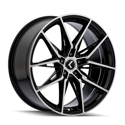 Kraze Wheels Kraze KR196 Evolve 18x8.5 / 5x120 BP / 30mm Offset / 72.56mm Hub Gloss Black Machined Wheel