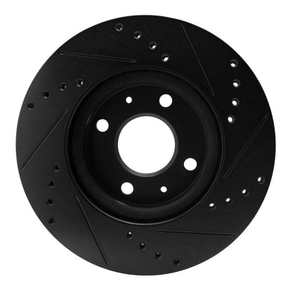 R1 Concepts R1 08-11 Ford Focus Front Left Drilled & Slotted Black Brake Rotor