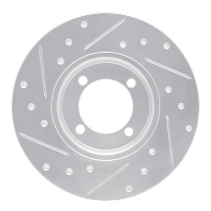 R1 Concepts R1 74-87 Dodge COLT Front Right Drilled & Slotted Silver Brake Rotor