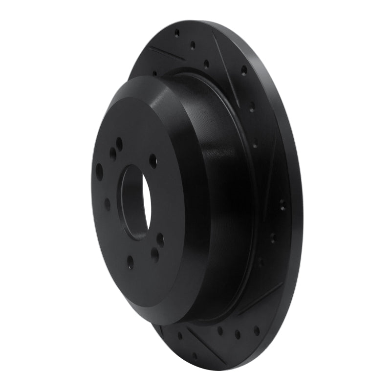 R1 Concepts R1 07-12 Hyundai Veracruz Rear Right Drilled & Slotted Black Brake Rotor