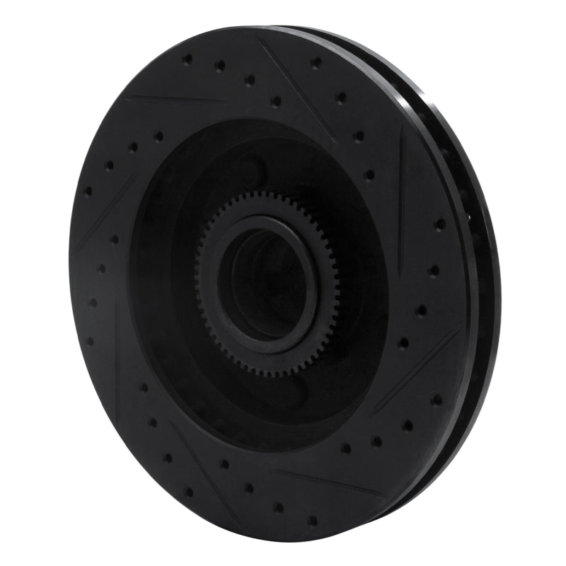 R1 Concepts R1 94-99 Dodge Ram 1500 Pickup Front Left Drilled & Slotted Black Brake Rotor