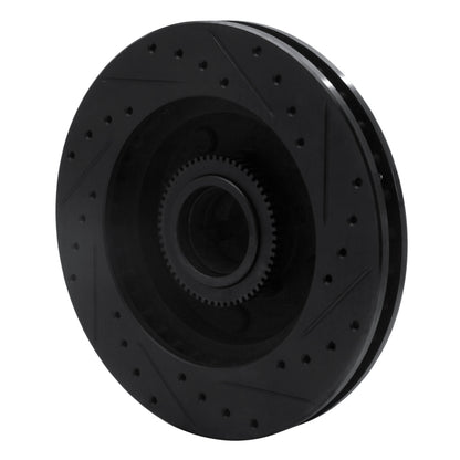 R1 Concepts R1 94-99 Dodge Ram 1500 Pickup Front Left Drilled & Slotted Black Brake Rotor