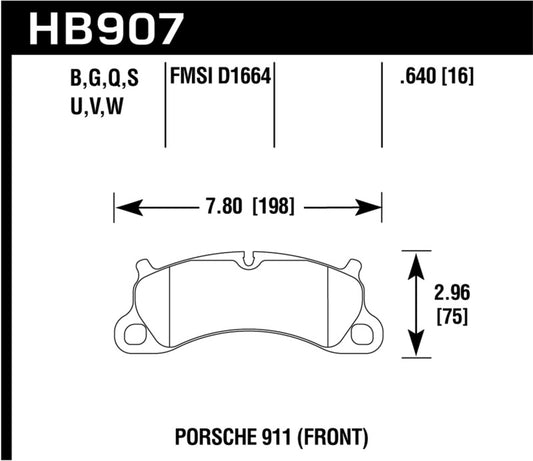 Hawk Performance Hawk 2016 Porsche 911 Carrera S HPS 5.0 Front Brake Pads