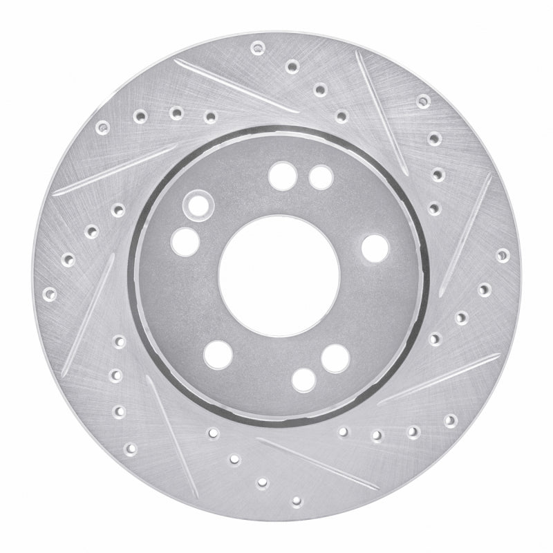 R1 Concepts R1 90-92 Mercedes-Benz 300E Front Right Drilled & Slotted Silver Brake Rotor