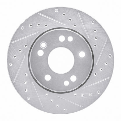 R1 Concepts R1 90-92 Mercedes-Benz 300E Front Right Drilled & Slotted Silver Brake Rotor