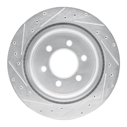 R1 Concepts R1 21-25 Ford F-150 Lightning Rear Right Drilled & Slotted Silver Brake Rotor