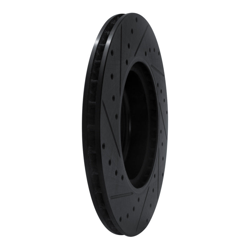 R1 Concepts R1 16-25 BMW 430I Rear Left Drilled & Slotted Black Brake Rotor