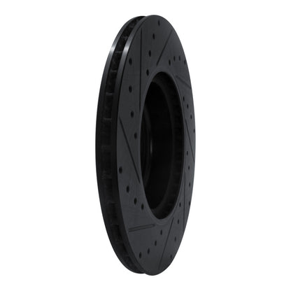 R1 Concepts R1 16-25 BMW 430I Rear Left Drilled & Slotted Black Brake Rotor