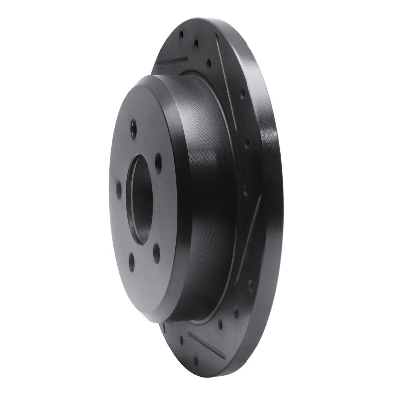 R1 Concepts R1 96-02 Ford Crown Victoria Rear Right Drilled & Slotted Black Brake Rotor