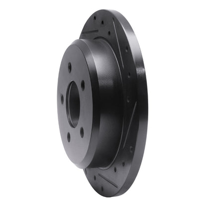 R1 Concepts R1 96-02 Ford Crown Victoria Rear Right Drilled & Slotted Black Brake Rotor