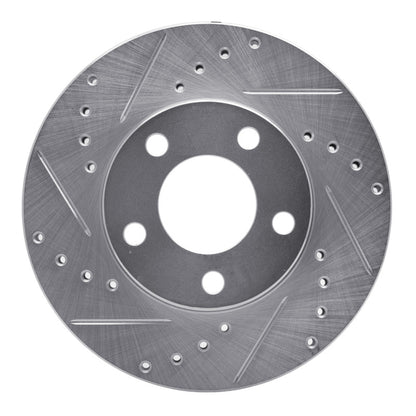R1 Concepts R1 94-04 Ford Mustang Front Left Drilled & Slotted Silver Brake Rotor