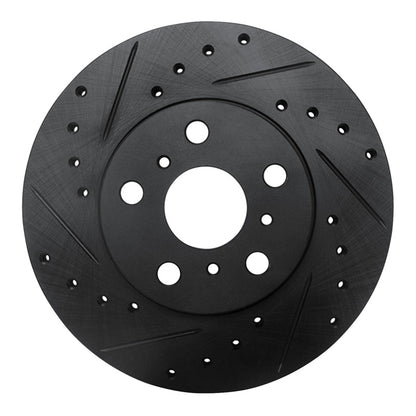 R1 Concepts R1 90-91 Toyota Celica Front Left Drilled & Slotted Black Brake Rotor