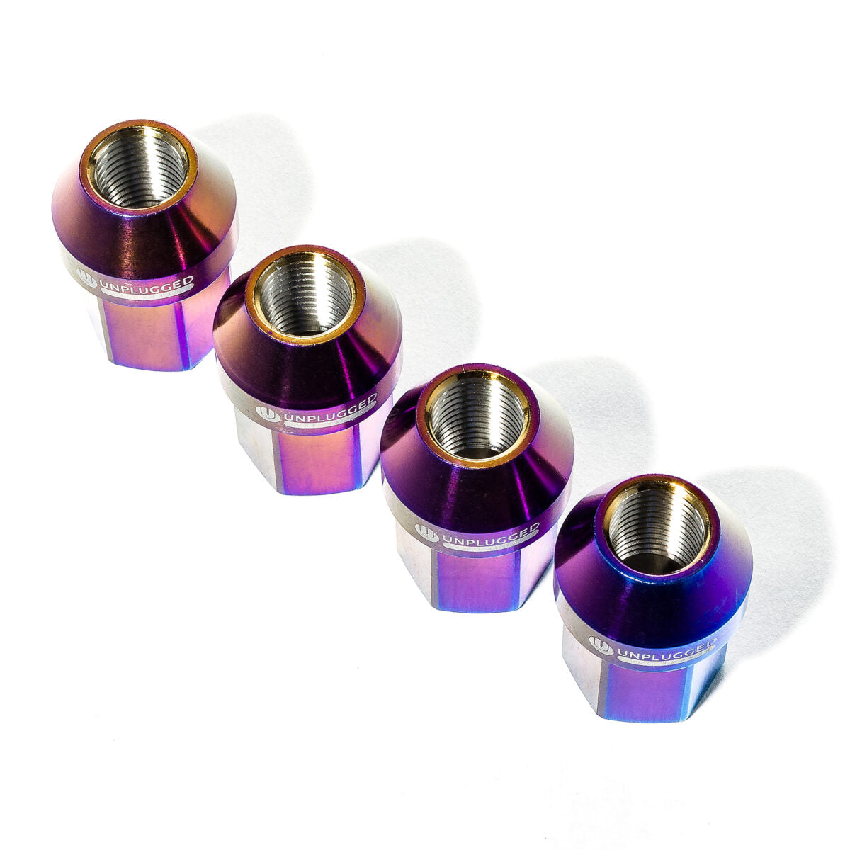 UNPLUGGED PERFORMANCE UP-MU-001-4.1 LUG NUT SET, TITANIUM 64 GRADE, BURNT TI FINISH, SHORT LENGTH FOR TESLA MODEL 3