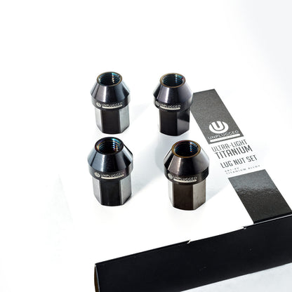 UNPLUGGED PERFORMANCE UP-MU-001-5.1 LUG NUT SET, TITANIUM 64 GRADE, BLACK TI DLC FINISH, SHORT LENGTH FOR TESLA MODEL 3